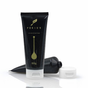 Dispensador de pasta de dientes de plástico negro, personalizado, crema de manos para el cuerpo, lavado de cara, embalaje cosmético suave, tubo exprimidor con tapa abatible, bañera - Product Image 3