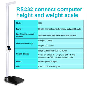 RS232 कनेक्ट कंप्यूटर इलेक्ट्रॉनिक ऊंचाई और वजन को मापने मशीनों मानव पैमाने के लिए ऊंचाई के साथ खड़े हो जाओ - Product Image 3