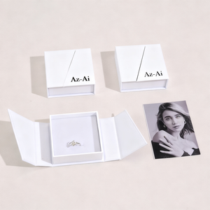 Caja de Joyería de Lujo con Logotipo Personalizado, Caja de Almacenamiento de Joyería con Anillo de Doble Puerta y Cinta para Collares y Pendientes, Regalo de Cumpleaños - Product Image 1