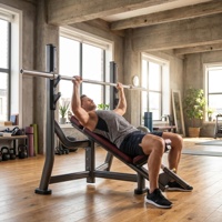 Banc de musculation inclinable réglable avec support dédié pour barre, cadre en acier carbone épais, banc de presse robuste
