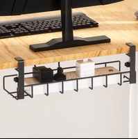 Plateau de gestion de câbles en acier et maille sans perçage de haute qualité sous le support de stockage d'organisateur de câbles de bureau pour la conception OEM de fil dans la boîte