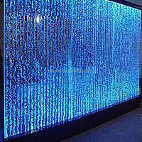 Fontaine murale d'eau commerciale extérieure en acier inoxydable Dewy (style cascade numérique colorée artificielle)