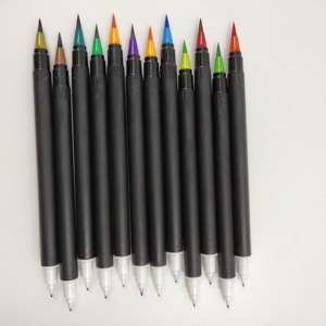 100 couleurs uniques double pointe croquis Art personnalisé en Nylon pointe de brosse aquarelle <span class=keywords><strong>pinceau</strong></span> marqueur stylos - Product Image 1