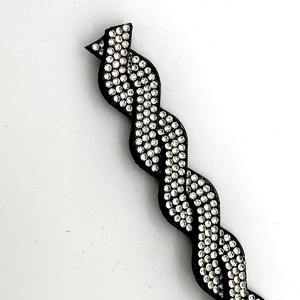 Passamaneria in Cristallo <span class=keywords><strong>con</strong></span> Strass su Base in Tessuto Intrecciato da 1 cm - Product Image 2