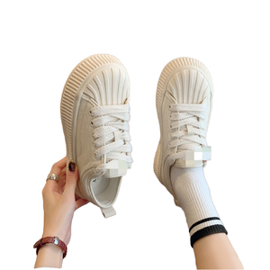 Zapatos de Lona Blancos ED para Mujer, Plataforma Ligera con Suela de Goma, Primavera 2023, Nuevos Zapatos Casuales Versátiles - Product Image 1
