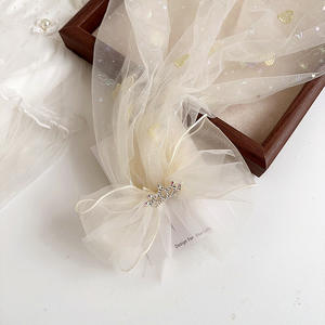 N9 nouvelle arrivée petit bébé filles tutu pince à cheveux enfant enfants solide beige couronne voile pour fête mariage accessoires - Product Image 5