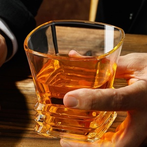 9.5oz Bar <strong>Spirit</strong> <strong>Glass</strong> Cup Square Rocks <strong>Glasses</strong> Clear Accordion Whiskey Tumbler - Product Image 3