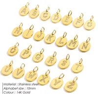 EMANCO 26 Breloques Alphabétiques Romantiques en Acier Inoxydable Plaqué Or pour Colliers, Bracelets, Boucles d'Oreilles et Accessoires de Bijouterie (Ne se décolore pas)