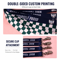 Cordón Personalizado OEM con Impresión, Porta Credenciales de Poliéster con Clip, Logotipo a Doble Cara para Ferias Comerciales y Eventos