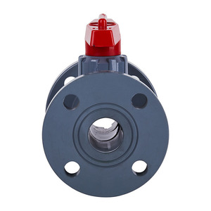 Válvula de bola CPVC manual de alta calidad de China, de 2 a 10 pulgadas, estándar ANSI/ASTM, con brida DN50-250, válvula de PVC-C con brida, lista para enviar - Product Image 1