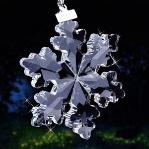 Décoration de Noël, ange suspendu, pendentif, cristal transparent, flocon de neige en verre, ornements brillants, décoration de voiture - Product Image 1