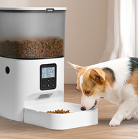 Edelstahl Moderner Luxuriöser Zeitgesteuerter Sprachgesteuerter Hochauflösender Bildschirm Automatischer Tierfutterspender für Katzen und Hunde
