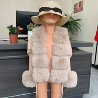 Nouveau cardigan en fausse fourrure pour enfants, automne et hiver, pull en fausse fourrure tricoté pour filles, cardigan en fourrure tendance pour enfants