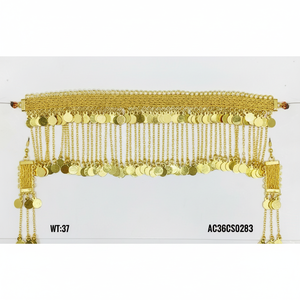 Conjunto elegante de última moda, joyas de latón chapadas en oro y plata árabe para mujeres y bebés, diseño clásico de cadena de eslabones - Product Image 1