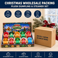 Jouets en peluche de Noël Southpeak : Ensemble de 10 peluches souples en forme de boulettes de raviolis, rembourrées en coton PP, en boîte de présentation, vente en gros, cadeau