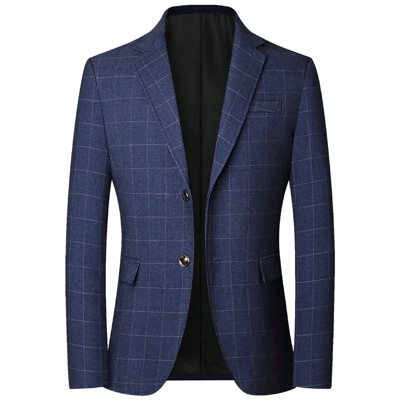 Plaid Single row two buckles Middle-aged men's suit 2022 spring and autumn new dad casual one-piece suit on a coat