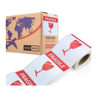 Etiquetas Adhesivas de Advertencia para Envíos, Resistentes al Agua y a Desgarros, de Vinilo Frágil, en Rollo, para Paquetes, Tamaños Personalizables, en Stock