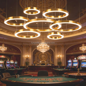 โคมไฟระย้าวงแหวน LED รุ่น TW5075C สีทอง ดีไซน์ทันสมัย สไตล์อินดัสเทรียล เหมาะสำหรับสำนักงาน ร้านค้า ล็อบบี้ และโครงการต่างๆ - Product Image 4