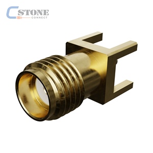 RF Coaxial Connector 732513141 SMA Jack Straight PCB Receptacle Through Hole Brass Body Gold (Au) Plated 20 Pieces <strong>Per</strong> <strong>Tr</strong> - Product Image 1