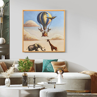 Impression sur toile de montgolfières, peinte à la main, décor mural vibrant pour la maison, art de galerie, peinture sur toile paysagère en relief 3D