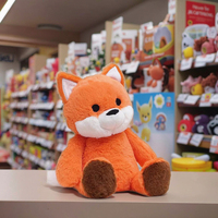 Coussin chauffant en peluche de renard en coton PP lesté en gros, jouet en peluche en plastique anti-anxiété, unisexe, Noël