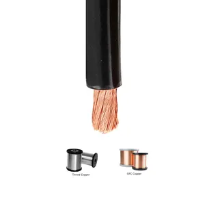 Customize Heavy Duty 2/0 1/0 Awg-10 25mm2 35mm2 50mm2 70mm2 Wire Cord Rubber Insulation Flexible Copper Power Welding Cable Lead