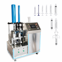 Machine de remplissage semi-automatique pour seringues à un seul composant, pour la production d'emballages d'adhésifs et de produits d'étanchéité