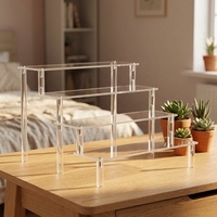 Présentoir à 4 niveaux durable et transparent pour le rangement et la décoration des aliments dans le salon