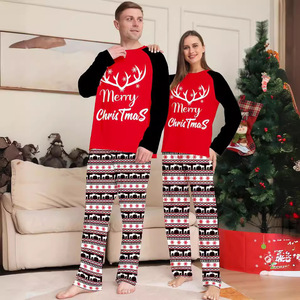 2025 Impresso Em Torno Do Pescoço Feitiço Xadrez Pai-Filho Vestuário Família de Natal Terno Noite Pijama Pijamas Casa Mulheres Conjunto - Product Image 2