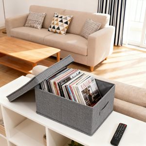 Organizador de Armario de Lino Grande Decorativo, Cajas de Almacenamiento Plegables con Asas, Caja de Almacenamiento de Tela - Product Image 6