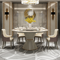 Leichte Luxus Marmor Esstisch Kombination Moderner und minimalisti scher Home Hotel Runder Tisch mit Plattenspieler Rock Plate Dining Tab