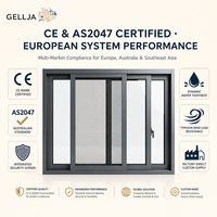 Fenêtre coulissante en aluminium robuste GELLJA avec moustiquaire de sécurité pour projets de villas et appartements côtiers