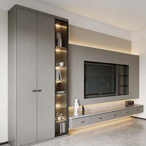 Mueble de TV de Lujo con Acabado Brillante, Consola Multimedia con Cajones, Elegante Soporte de TV para Sala de Estar, Diseño Personalizado - Product Image 1