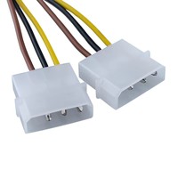 Kabel Daya y-splitter adaptor PCI-E 6-Pin ke 4-Pin ganda dengan koneksi aman untuk GPU dan catu daya kartu Video