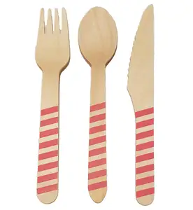 Eco friendly Disposable printed wooden spoon