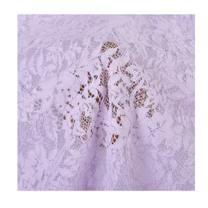 Nueva tela de encaje de nailon Jacquard de algodón bordado para tela de ropa de mujer