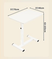 Table de chevet portable et réglable, support pour ordinateur portable, table d'appoint pour canapé, bureau multifonctionnel à design rotatif
