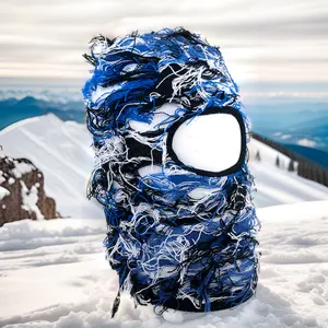 तेजी से वितरण कस्टम परेशान फ़ज़ी घास एक छेद बुनाई चेहरे को बाहरी खेलों के लिए पुरुषों के लिए बैलाकलव सर्दियों टोपी