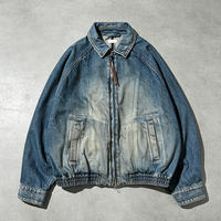 Veste en jean surdimensionnée vintage streetwear en coton délavé à l'acide avec fermeture éclair, style usé, personnalisable – Fabricant
