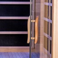 Pegangan pintu kayu desain Modern baru untuk penggunaan ruangan Sauna kering atau basah
