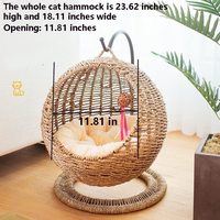 Lit pour chat moderne en rotin tressé respirant, suspendu, confortable et écologique, fait main, pour un confort chaleureux et une ambiance douillette.