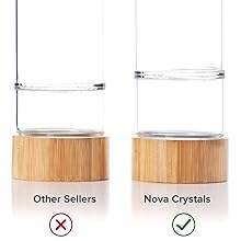 Regalo de Navidad Natural, botella de Agua de Cristal con infusión de cuarzo, tapa de acero inoxidable de bambú, botella de agua de piedras preciosas con cristal - Product Image 4