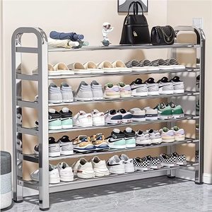 Zapatero de acero inoxidable Lida, estante de almacenamiento duradero de 6 niveles para uso en dormitorios y en el hogar - Product Image 2