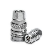 Nouvelle Raccordement rapide en acier inoxydable de type fermé pour équipement de construction, coupleurs hydrauliques haute pression pour camions 50 L/min