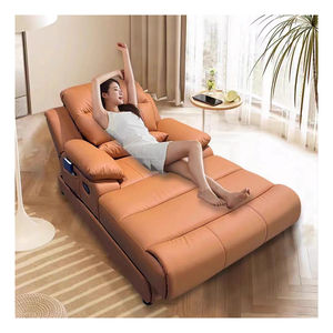 كرسي صالة مستلق متعدد الوظائف من الجلد الطبيعي ، غرفة معيشة فاخرة حديثة ، تخزين كهربائي - Product Image 1