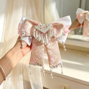Pince à cheveux en brocart Zhuang du Guangxi, faite à la main, 5x3.5cm, style chinois, accessoire ethnique, ornement capillaire de fête, été 2026 - Product Image 2