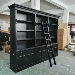 Library bookcase,ladder cabinet