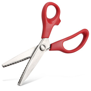Tailor Scissors Stainless Steel V Shaped Orange Red Handles For Fabric Cutting Versatile Use - Product Image 3