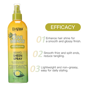 DARO Spray Capillaire Miracle Éclat et Lissage à <span class=keywords><strong>l</strong></span>'<span class=keywords><strong>Huile</strong></span> <span class=keywords><strong>d</strong></span>'<span class=keywords><strong>Olive</strong></span> et <span class=keywords><strong>de</strong></span> Tea Tree 12 Fl.oz 355ml – Soin Capillaire Nourrissant en Profondeur et Apaisant le Cuir Chevelu - Product Image 3