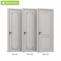 Puerta de Madera Personalizada al por Mayor, Estilo Francés, Puerta Interior de Lujo, Certificación E0 ENF, Chapa de Roble, MOQ Amigable